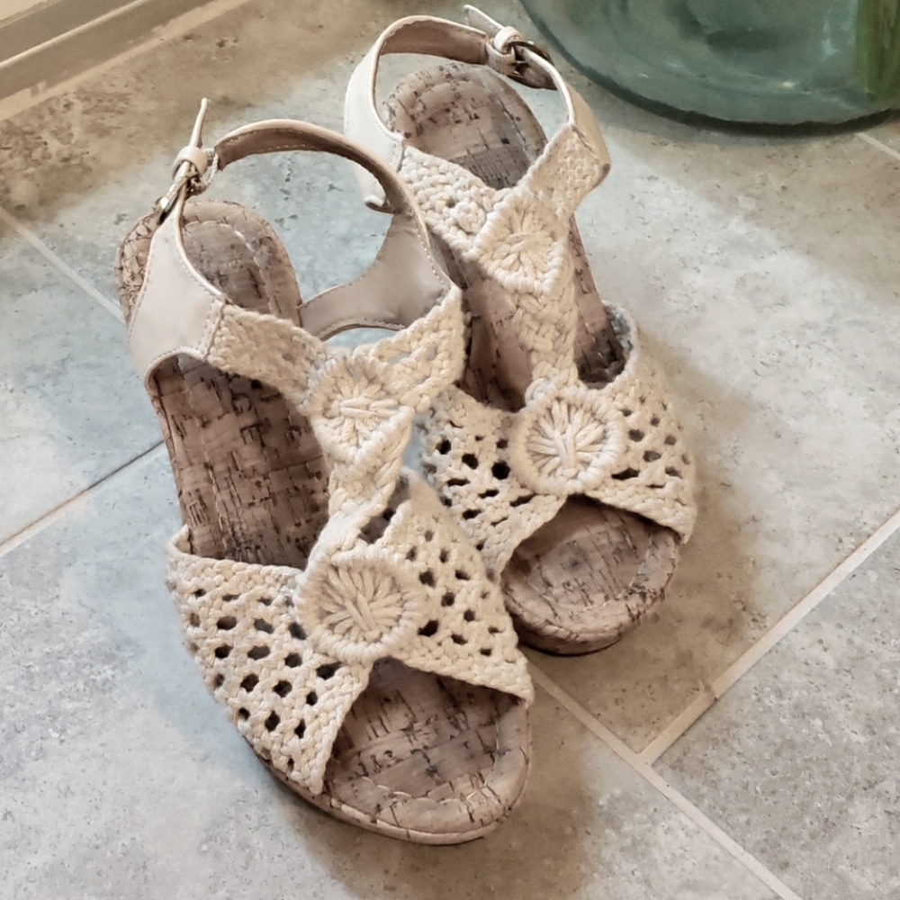 Ivory crochet wedges
